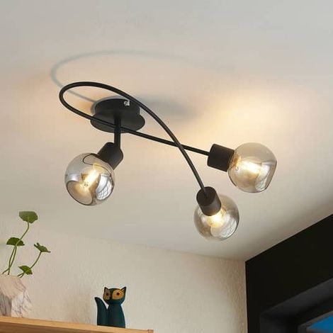 [GEBRAUCHT] B-Ware Lindby Deckenlampe Deckenlampe Deckenstrahler Elaina 3fl lang schwarz smoke (1/2)