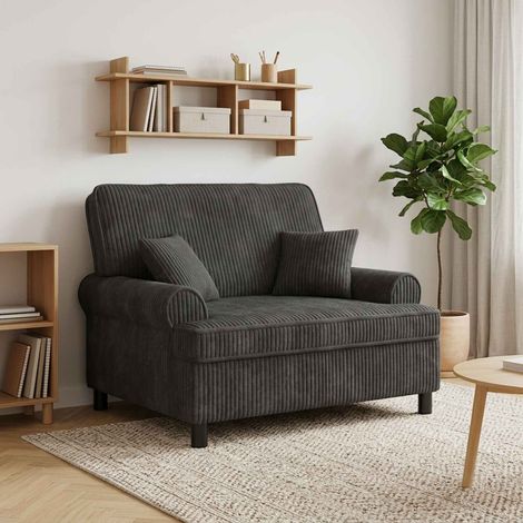 vidaXL Fauteuil XXL avec coussins Gris foncé Tissu à 1,5 lignes (1/5)