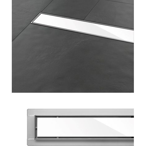 Duschrinne, Bodenablauf 80cm White Glass (1/5)