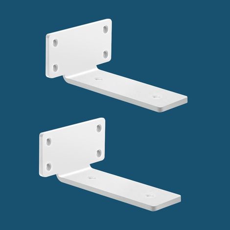 Lot de 2 Equerre Etagere Murale, Supports Pour étagères Lourdes Industrielles, Equerre Charge Lourde, Supports en L, 4 mm d'épaisseur avec Vis (Blanc 15 cm) (1/5)