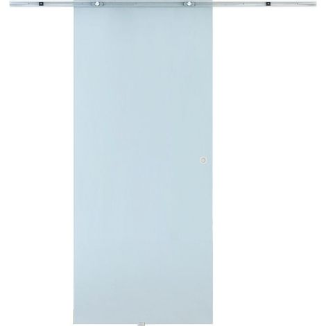 Porte coulissante en verre dépoli 8 mm, 775/900/1025 x 2050 mm, système suspendu aluminium (1/5)