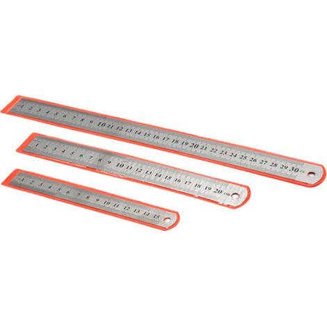 Règle en acier inoxydable à double graduation (15 cm, 20 cm et 30 (1/5)