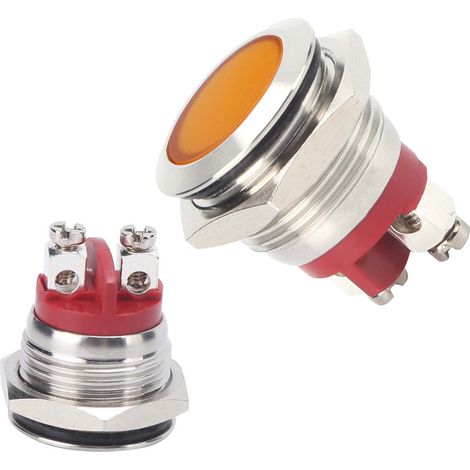 0,6-Zoll-LED-Anzeige, helles Signallicht, flammhemmender Sockel, IP66 wasserdicht, universell einsetzbar (gelb) (1/5)