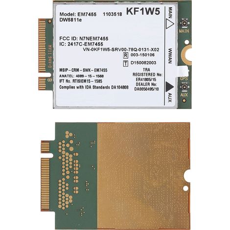 Module de carte sans fil de remplacement EM7455 pour Dell DW5811e Qualcomm 4G LTE WWAN NGFF