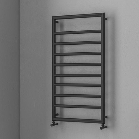 Scaldasalviette nero 900x500mm interasse 462 mm KAM-D7009N kamalu