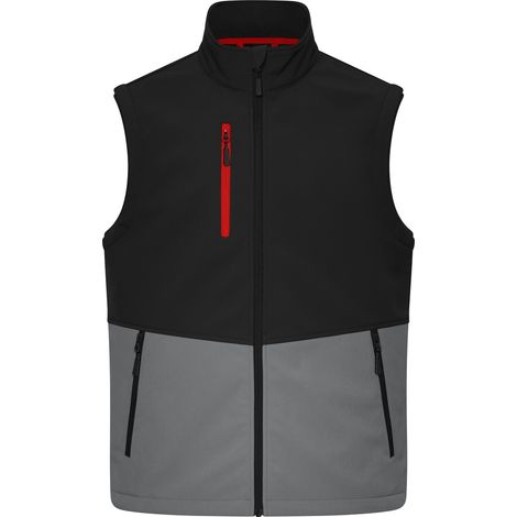 James & Nicholson Softshellweste Workwear JN1888 Gr. M black/metal-grey