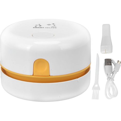 Mini aspirateur de bureau automatique USB, balai à poussière de table, rechargeable, batterie 18650, 600 mAh, blanc (1/5)