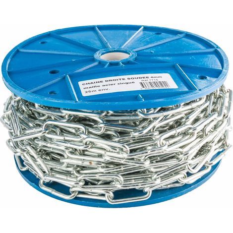 Jiajia AI-Verzinkte Stahlkette 4 mm, 25 m – Corderies Tournonaises, langlebige Befestigung für Sonnensegel