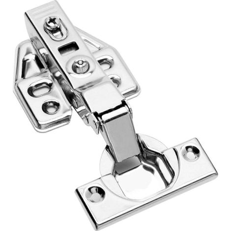 10 cerniere per ante di armadi in acciaio inox, tipo rinforzato, accessori per ferramenta, semi-copertura, argento. (1/5)