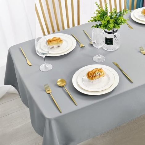 Abwaschbare, schmutzabweisende Tischdecke 4XL 140 x 220 cm rechteckige, wasserdichte Tischdecke für Restaurants, Gärten, Partys, Hochzeiten oder (1/5)