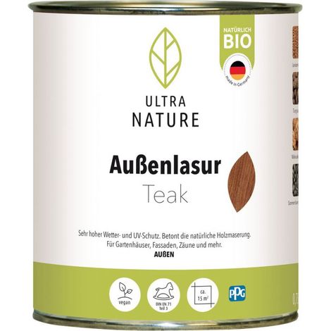 Ultra Nature Außenlasur 750 ml teak Holzlasur (1/3)