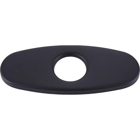 Panneau de recouvrement d'évier de 5,5 pouces, en acier inoxydable, pour robinets de salle de bain ou de cuisine (robinets mélangeurs à 1 ou 3 trous) (noir mat) (1/4)