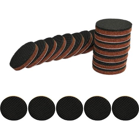 20 Pièces Anti-Dérapant, Auto-Adhésif, Protection de Sol, Filz-Protection de Sol, Anti-Dérapant pour Meubles (Noir) (1/5)