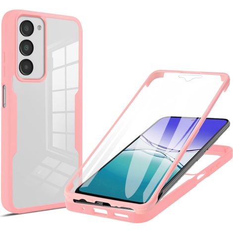 Coque pour Xiaomi Redmi 15 4G/5G avec Protection D'écran, Étui Avant et Arrière 360 Degres Antichoc Housse, Antirayures Robuste Bumper Transparente Case, Rose (1/5)