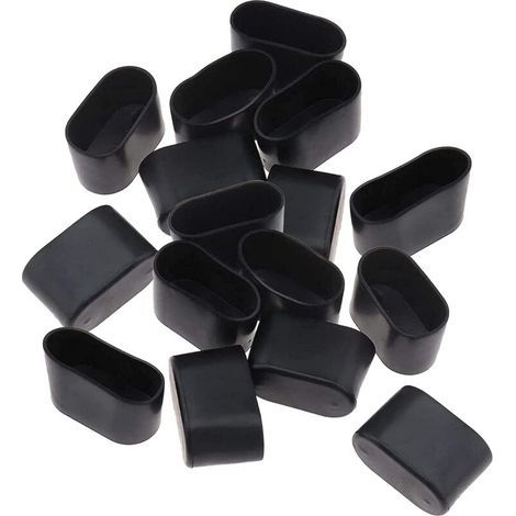 BUNTHAUS Ovale Schutzkappen für Stuhlbeine, ovale Kappen für Stuhlbeine, Tisch- und Stuhlbeinkappen zum Schutz vor Kratzern und Geräuschen für den Wohnbereich (15 x 30 mm, schwarz)