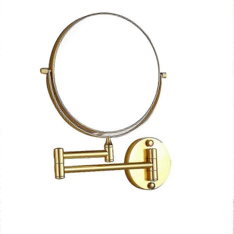 Miroir mural z, miroir de maquillage mural, rotation à 360°, grossissement extensible (doré 8 pouces x3) (1/5)
