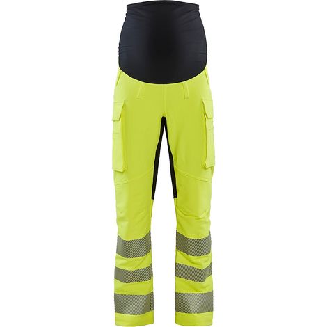 Pantalon de grossesse haute visibilité stretch 4D 7100 - Jaune fluo/Noir XXL