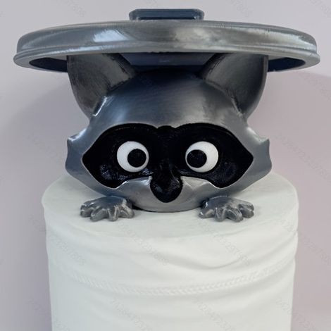 1 porte-papier toilette en forme de raton laveur avec distributeur de papier toilette, support de papier toilette autoportant (1/5)