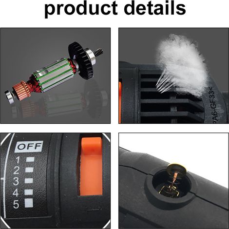 Kompakter elektrischer Schleifstift, Steinpoliermaschine, Metallgravur und -ätzung, USB-aufladbar, 5 einstellbare Geschwindigkeiten (1/2)