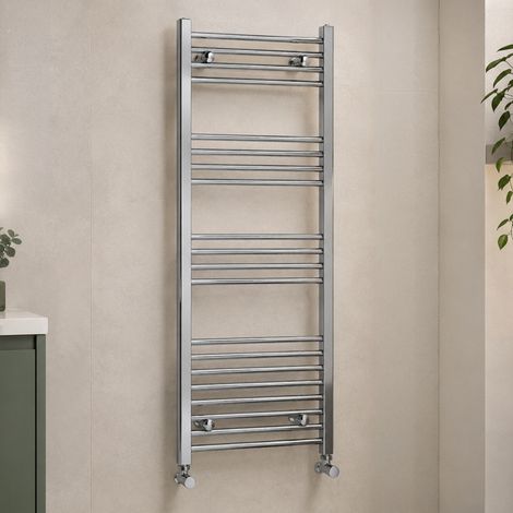 Termoarredo bagno H 112 x L 45 cm in acciaio cromo (1/3)
