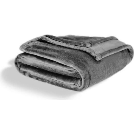 1 pièce Plaid polaire, 130x150 cm, Gris Foncé, ultra doux et lavable en machine, pour canapé ou lit