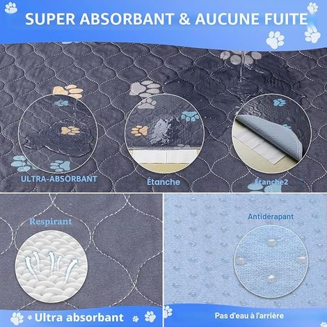 Dog Washable Absorbent Mats for Dogs, 70 x 100 cm Dog Cat Potty Pad for Home, Car and Travel (1/4)