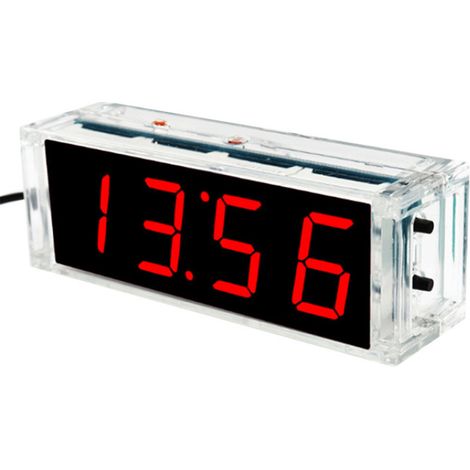 Irovami Kit horloge LED 4 chiffres DIY – Luminosité, T°/date/heure – Idéal pour électronique, horloge (1/5)