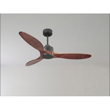 Modulo Slim  Ring - Super destratificateur et ventilateur DC 166 cm noir  pales bois blanc idéal 30 à 60 m² (1/5)
