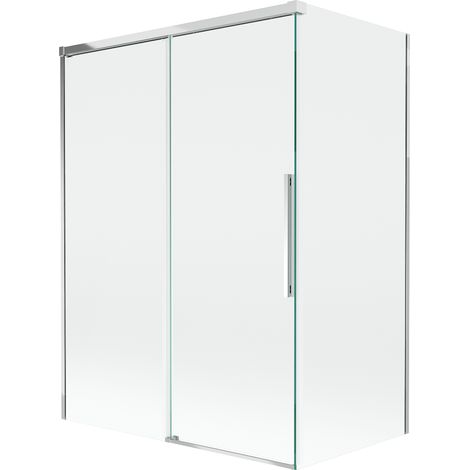 Mexen Rox mampara de ducha corredera de 2 paneles 120 + 70 x 150 cm, transparente, cromo - 8C9-120-070-01-00