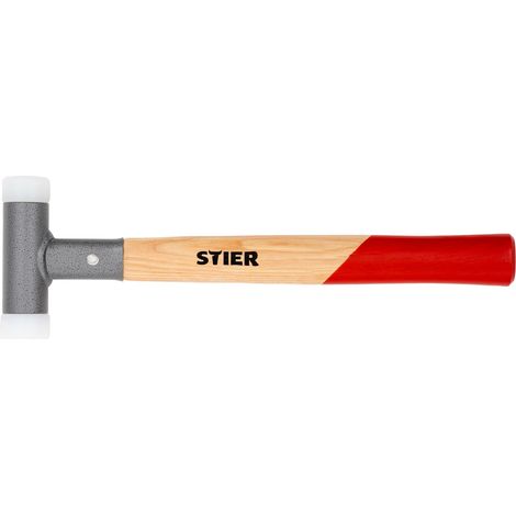 STIER Schonhammer mit Hickory-Stiel, UPE/Nylon (65D/70D), Ø 30 mm, rückschlagfrei