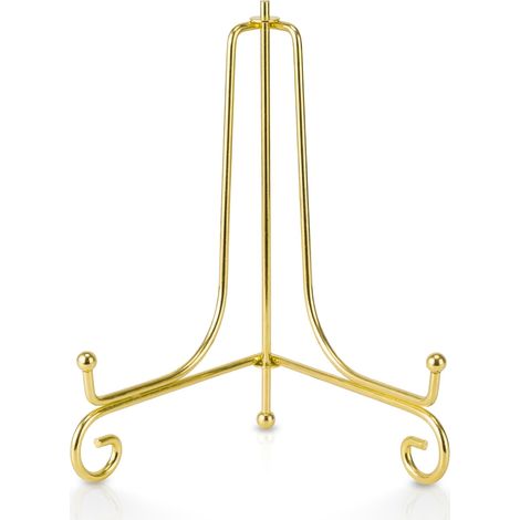 Lot de 2 Or Métal chevalets Porte Assiette Présentoirs Décoratifs en Pour Photo, Cadres Pour Image, Livres de cuisine, Assiettes décoratives, Tableaux et pièces d’art,8 pouces (1/5)