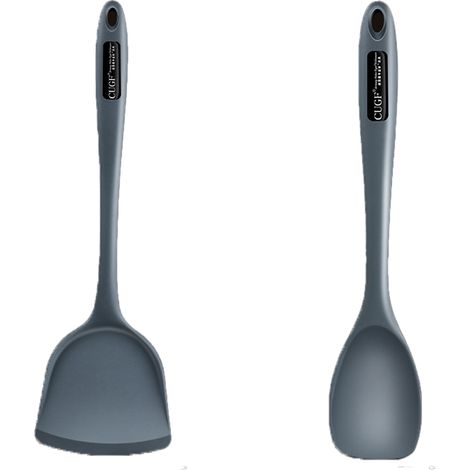 Ensemble Ustensiles Cuisine - Silicone Resistante Chaleur - Acier Inoxydable - Pour Cuisson Quotidienne - Lot De 2 (1/5)