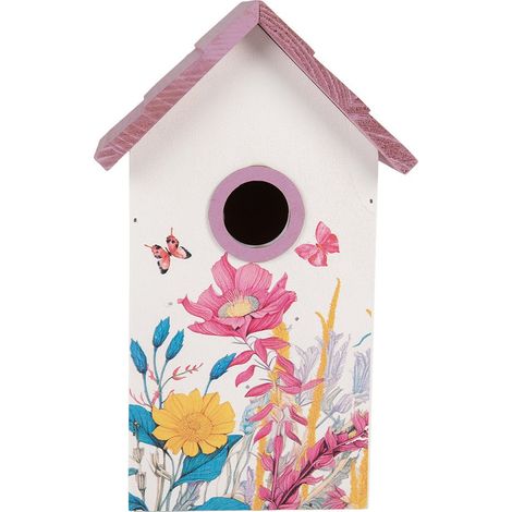 Nichoir à Oiseaux Maisonnette en Bois Blanc pour Jardin et Balcon 15 x 10 x 22 cm - PANGIVO (1/5)