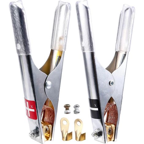 Lot de 2 pinces de fixation pour câbles électriques de voiture, pinces crocodiles pour câbles d'alimentation et câbles d'incendie. (1/5)