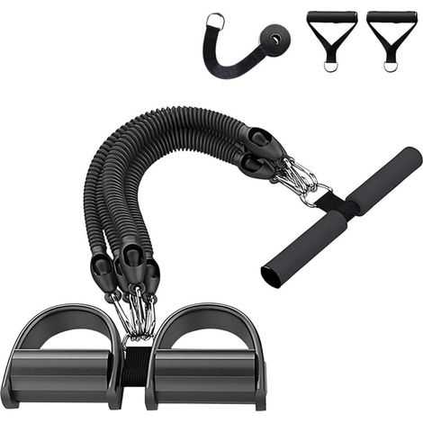 Widerstandsband-Set mit Fußpedal und Türanker – 45 kg Trainingsgerät für Zuhause, Heim-Fitnessstudio, Muskeltraining (1/4)