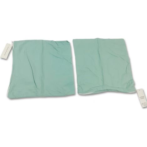 Lot de 2 - MARQUE INCONNUE - Housses de coussin - 40x40cm - Polycoton Vert d'eau - Idéal décoration salon - Neuf - Voir photos (1/2)