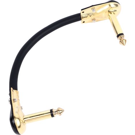Câble pour pédale d'effets de guitare électrique, connecteur plat, adaptateur secteur, accessoire pour instrument, doré, 15 cm/5,9 pouces. (1/5)