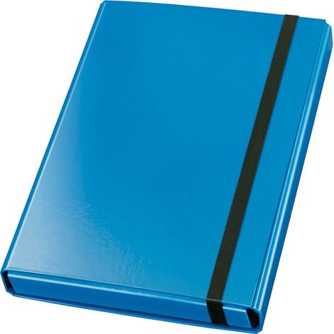 Boîte de rangement format A4 avec élastique, bleu (1/2)