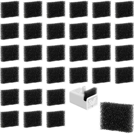 30 pcs Filtre Fontaine A Eau Chat, Filtre Mousse Pompe Fontaine Chat, Noir Filtres en éponge Fontaine, Remplacements D'éponge, Filtre Fourniture Eau Potable Propre, 35259mm (1/5)