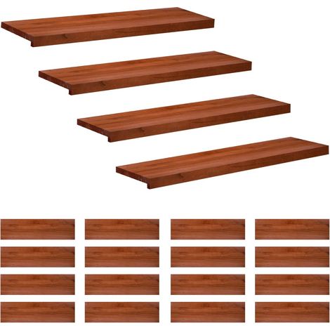 Alfombras para escalones 20 uds. 100 x 25 x 2 cm Marrón vidaXL