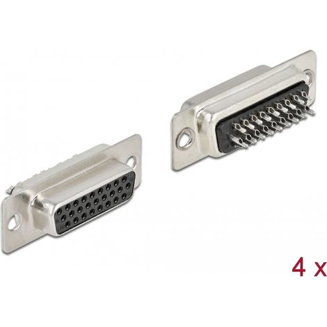 Delock Pin de metal hembra D-Sub HD 26, versiÃ³n para soldar, 4 piezas