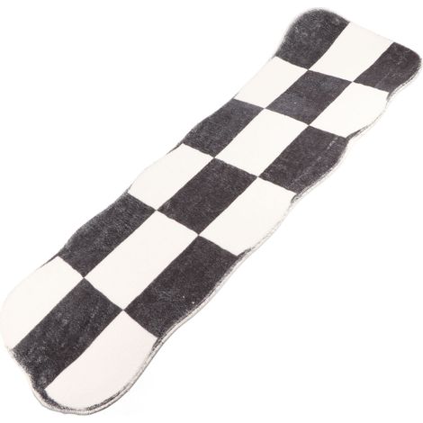 Tapis de couloir à carreaux noirs et blancs, style vintage, absorbant l'eau et résistant aux taches, pour la maison ou la chambre (type 1), 40 x 120 cm