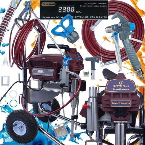 Pulverizador Airless Prime F StandPro – Carro Transporte Ruedas Grandes 2800W 20MPa 4L/min 0,035" Para Pinturas Agua y Disolventes, Interior/Exterior (1/5)
