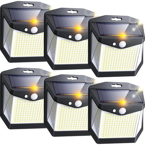 Lampe Solaire Exterieur Mouvement Détecteur: 248 LED Lampe Spot Solaire Extérieur Détecteur de Mouvement 3 Modes Exterieures Jardin Projecteur Solaires 270° Eclairage pour Patio Garage Lot de 6 [Class (1/4)