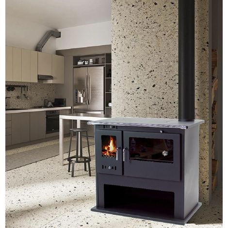 Holzherd 10.5kW Küchenofen mit Herdplatte Backfach Heizofen Holzofen EEK A 56309