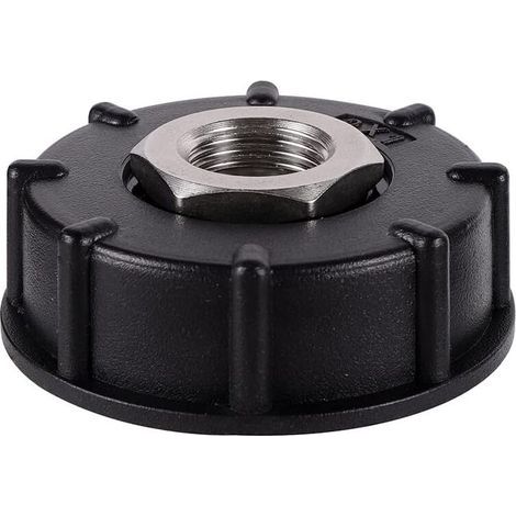 IBC S60X6 adaptateur de réservoir d'eau filetage grossier avec raccord de tuyau raccords de bec de valve en acier inoxydable (1/2" Filetage intérieur) (1/4)