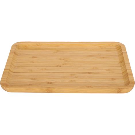 Plateau de service rectangulaire en bambou pour fruits, gâteaux et aliments, plateau de rangement pour cuisine domestique (1/5)
