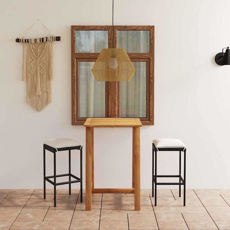 Ensemble de bar de jardin avec coussins 3 pcs-Bar d'extérieur Noir 522807 (1/5)