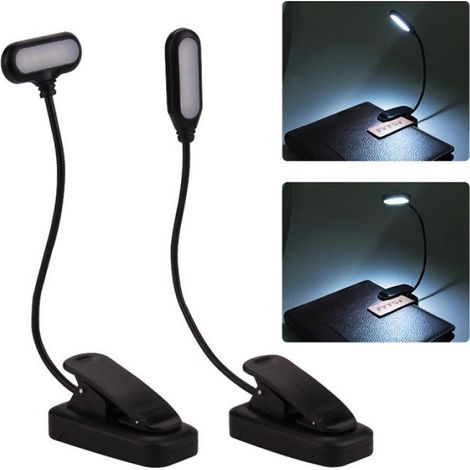 Mini lampe de lecture LED à piles, flexible, portable, à clipser, idéale pour la chambre à coucher (1/5)