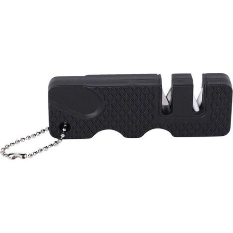 1 Mini aiguiseur de couteaux, tungstène céramique ABS, poignée ergonomique, format portable, pour camping cuisine (1/5)